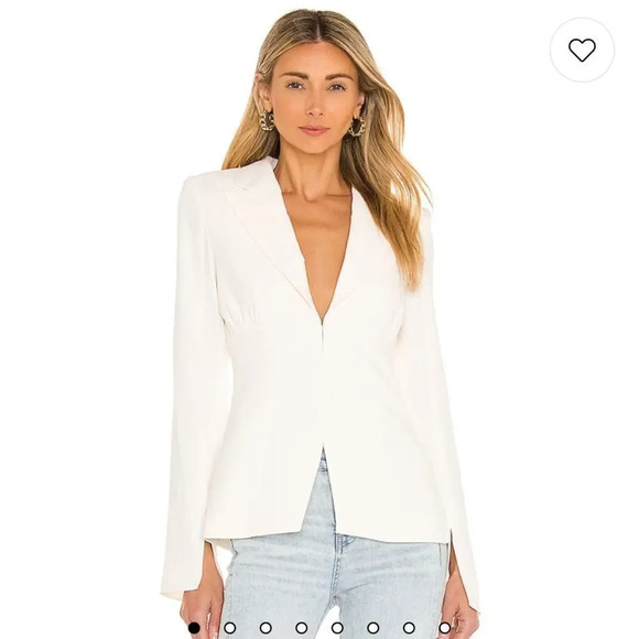 New Amanda Uprichard Dovima Blazer in Ivory - Picture 2 of 15